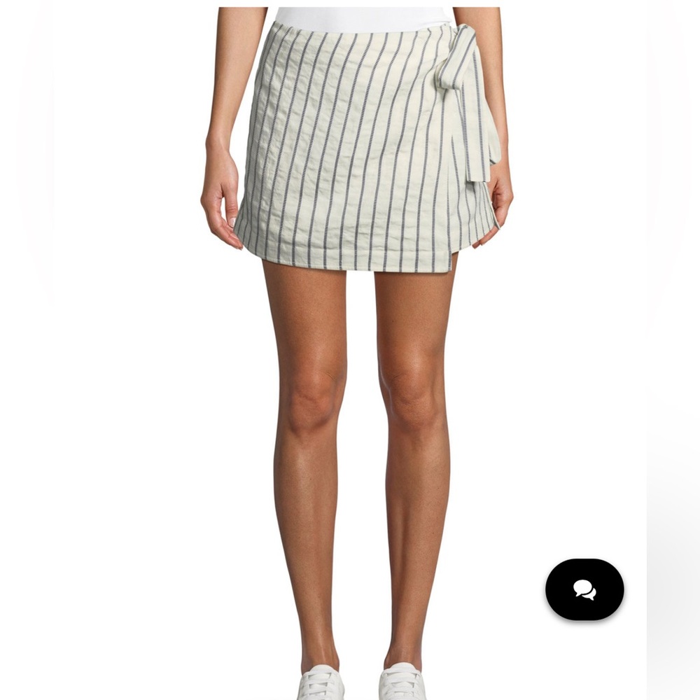 Theory Wrap-Tie Skirt in Split Stripes